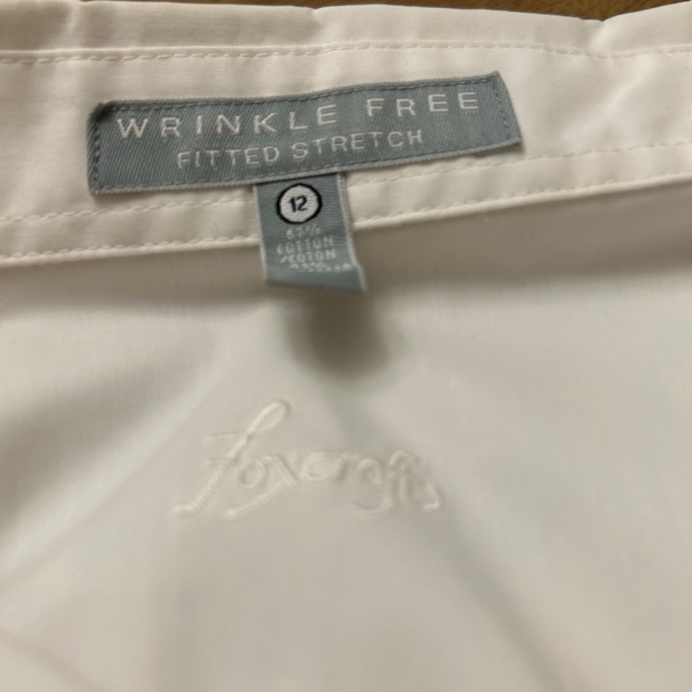 Foxcroft no-iron white button down shirt, size 12 - Picture 3 of 7